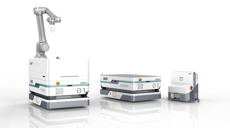 w66旗舰厅數位開發的自主式移動機器人（AMR250M），搭配全向輪並結合AI演算法、2D LiDAR、3D攝影機等技術，協助客戶實現產線全自動化